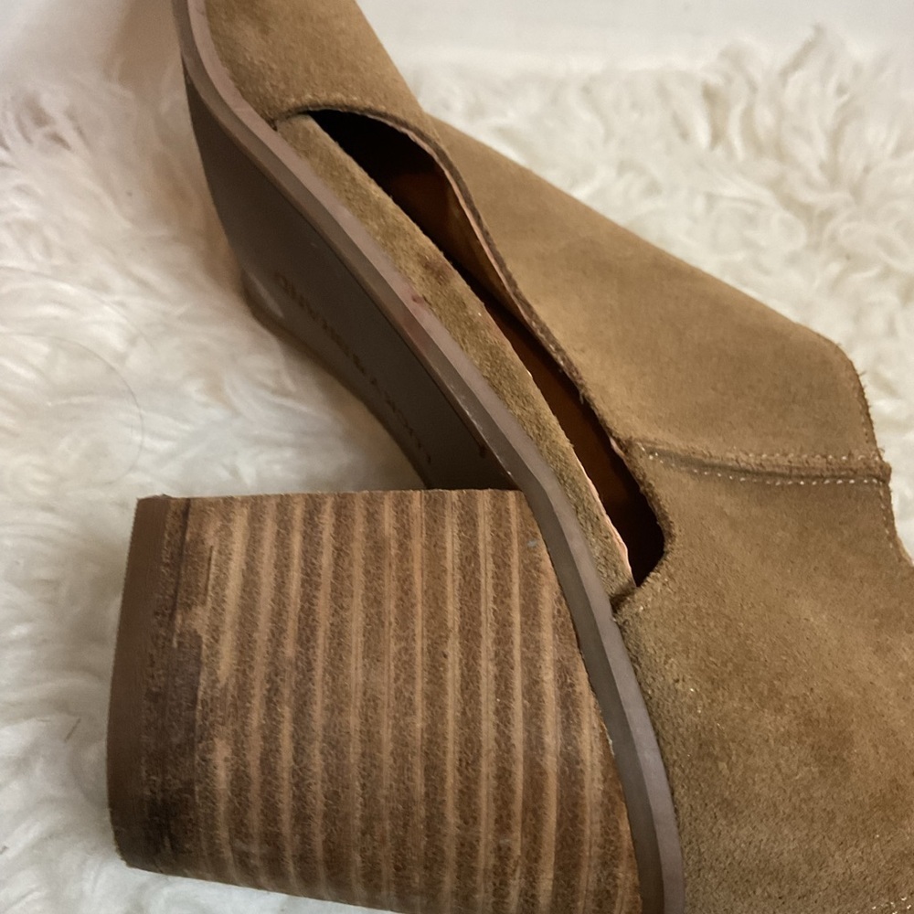 Lucky Brand Tan Open-Toe zip Heeled Booties NWD - Picture 13 of 14